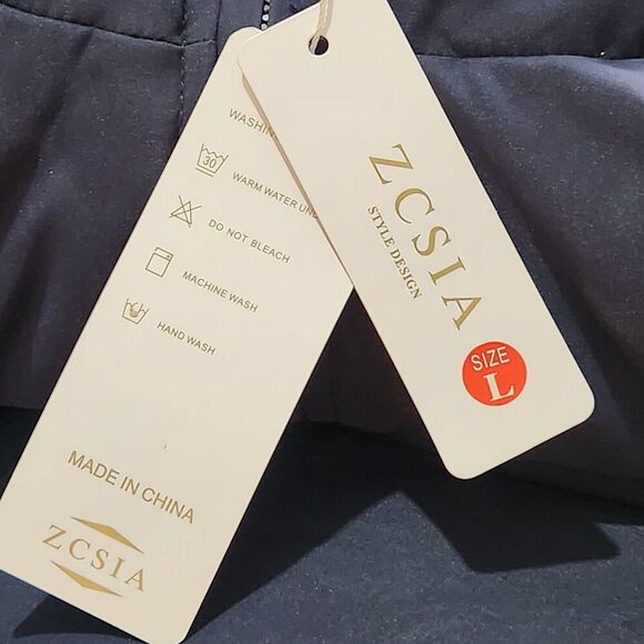 ZCSIA Women Winter Jacket Size Large Navy Color Baggy Puffer Short Coat - Picture 7 of 16